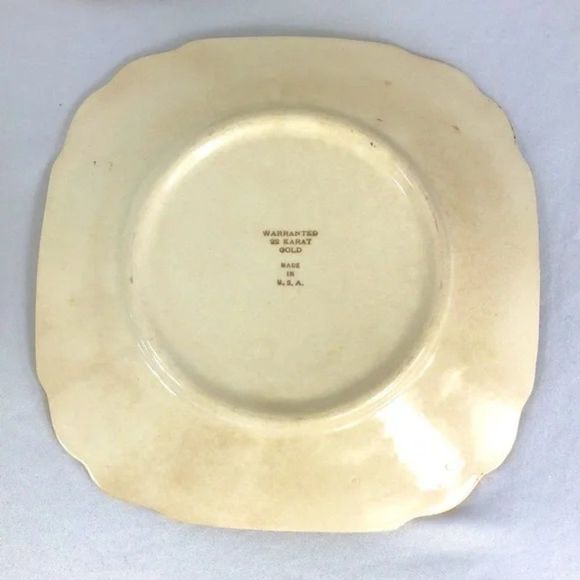 22 KT Gold Cake Serving Plate Cake Server & Dessert Plate by Royal China Warrant - Picture 14 of 16